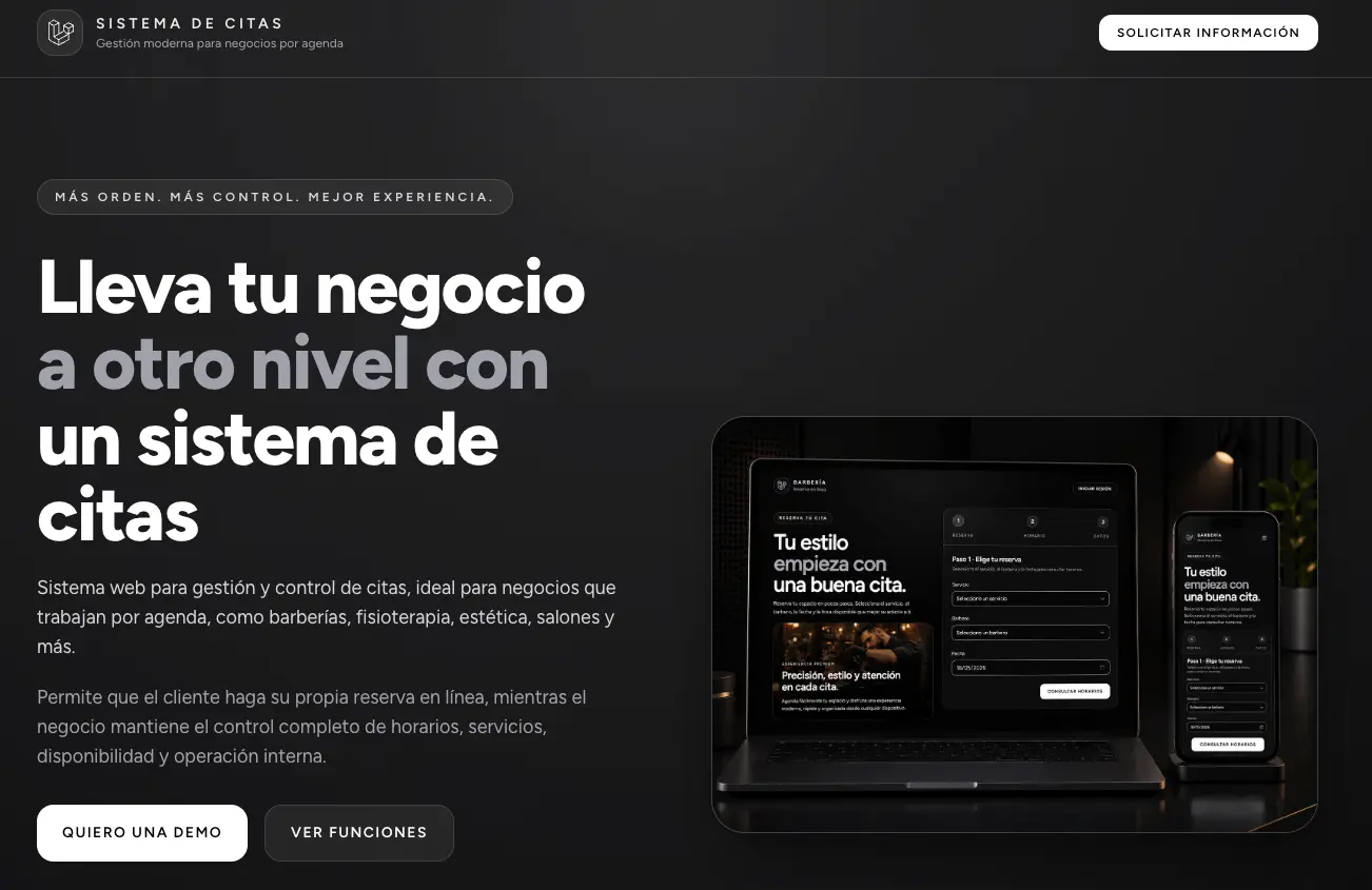 Sistema para reservas de barberías